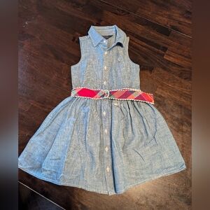 Polo Ralph Lauren Girls' Belted Chambray Shirt Dress - Size 4